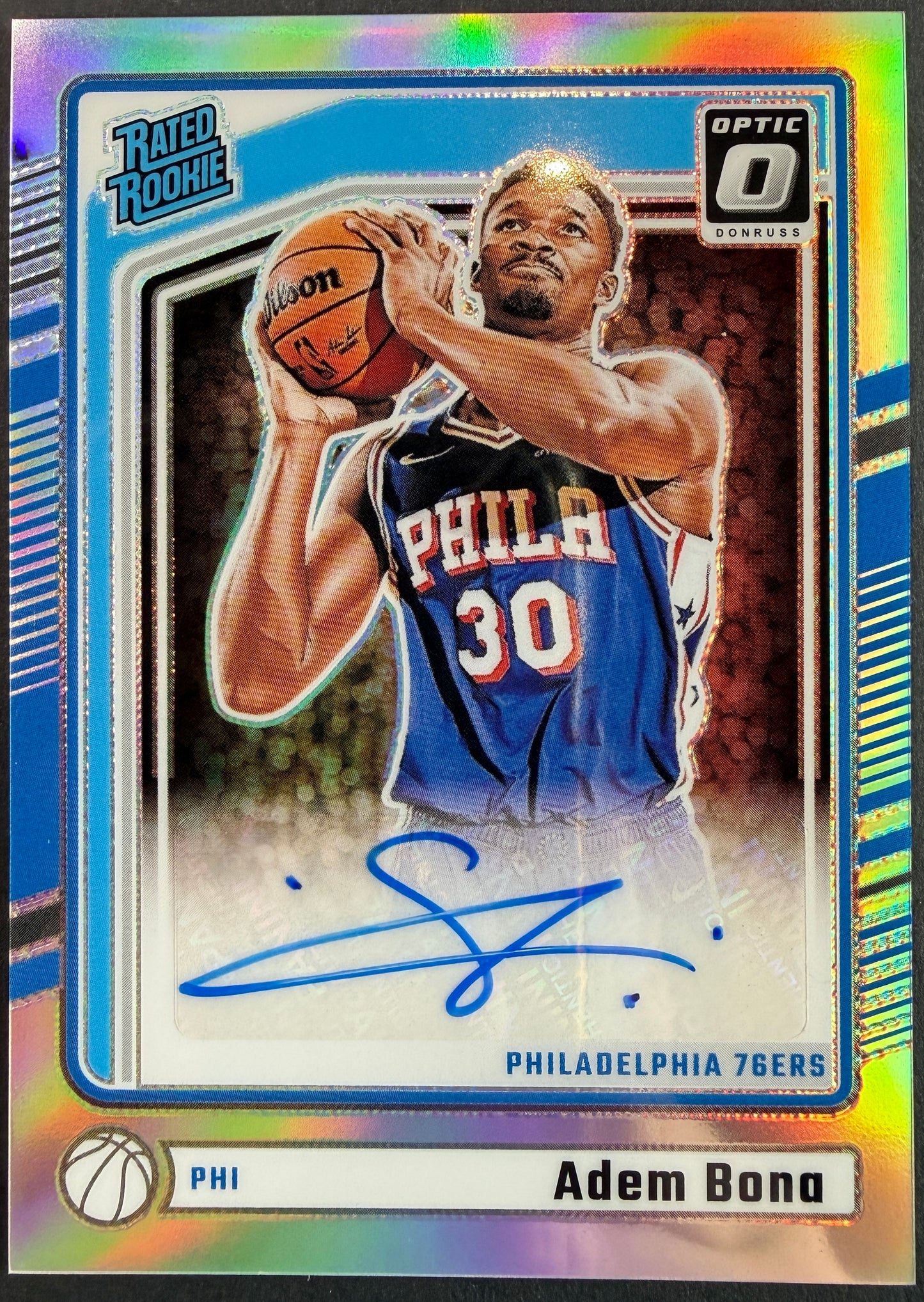 Adem Bona 2024/25 Panini Donruss Optic Basketball Auto Refractor