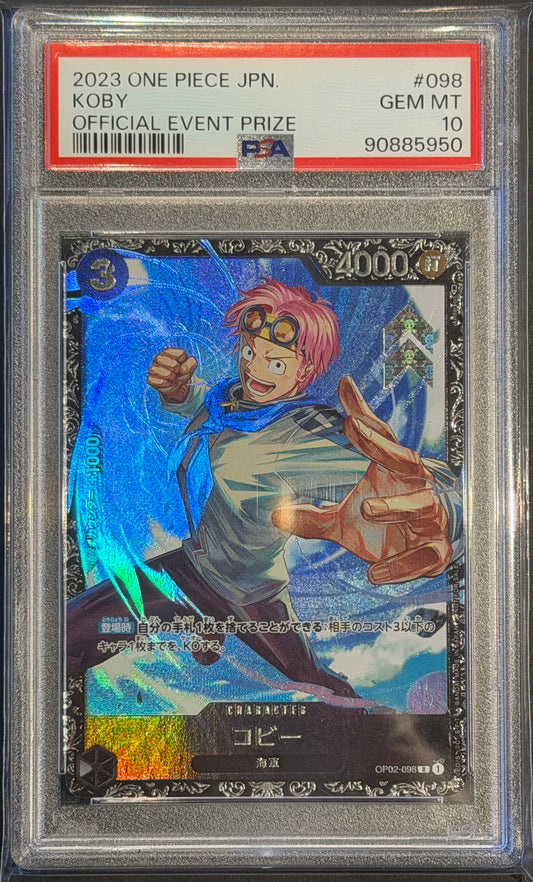 2023 One Piece Koby OP02-098 Official Event Prize PSA 10 Japanese