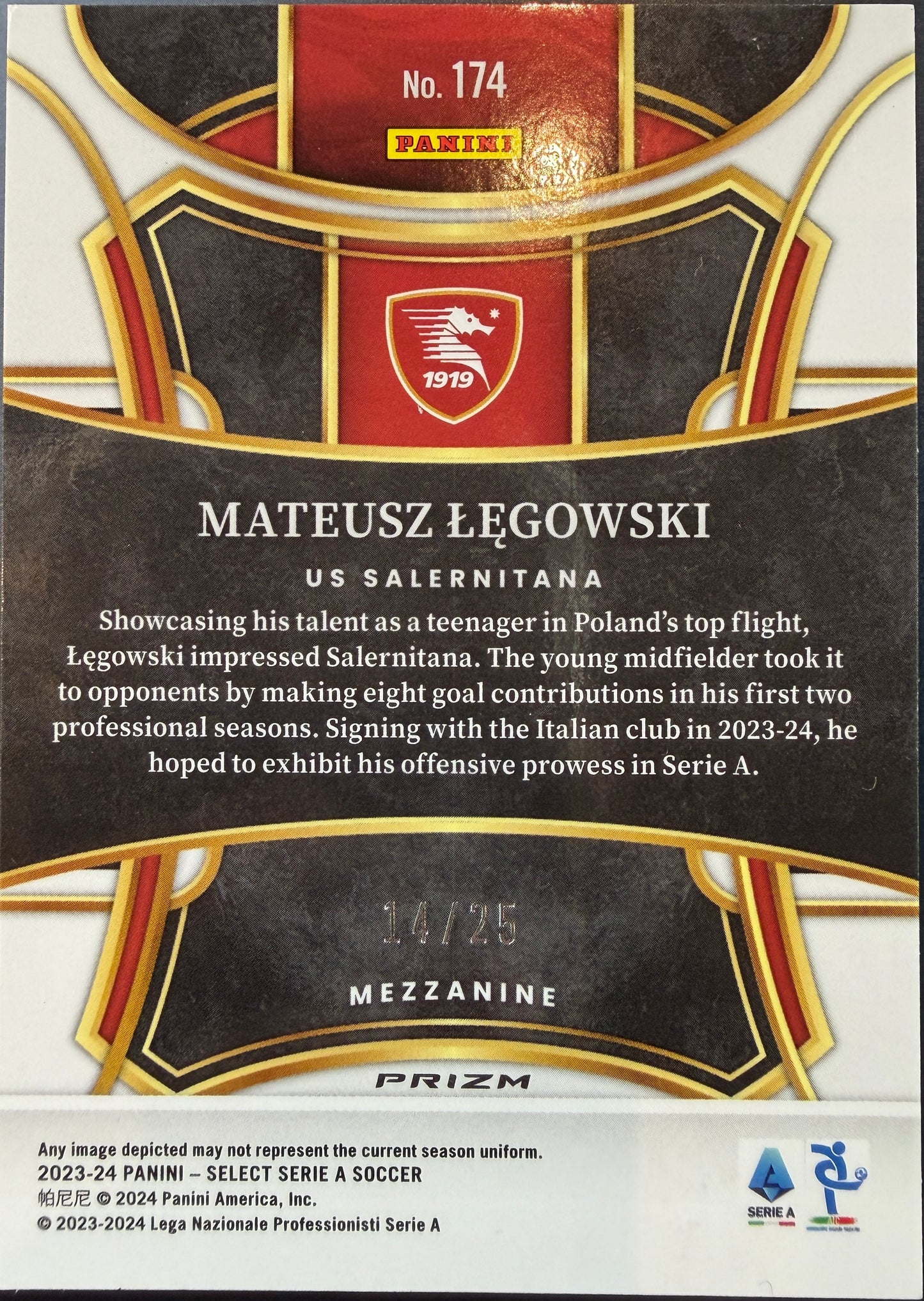 Mateusz Łęgowski 14/25 Tie Dye 2023/24 Panini Select Soccer