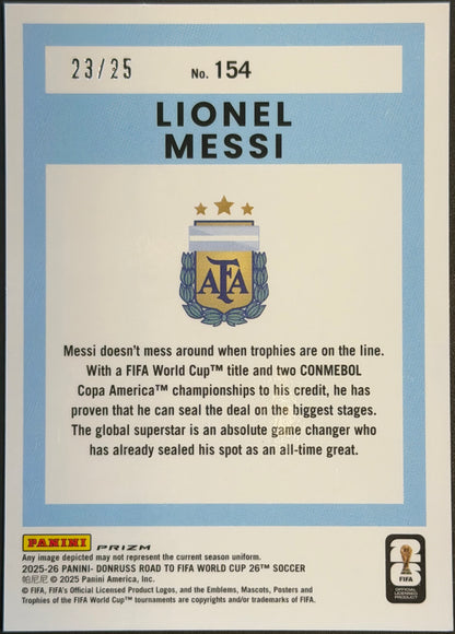 Optic Lionel Messi pink ice Prizm 2025-26 Panini Donruss 23/25