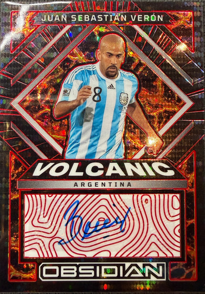 Juan Sebastian Veron 12/44 Autograph 2022/23 Panini Obsidian Soccer