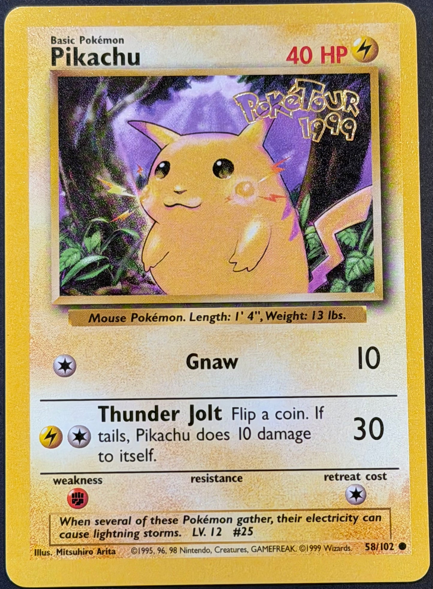 Pikachu PokeTour 1999 Pokemon - Australian Exclusive Promo Card (58/102) (MP)