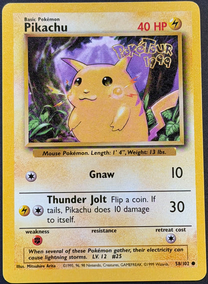 Pikachu PokeTour 1999 Pokemon - Australian Exclusive Promo Card (58/102) (MP)