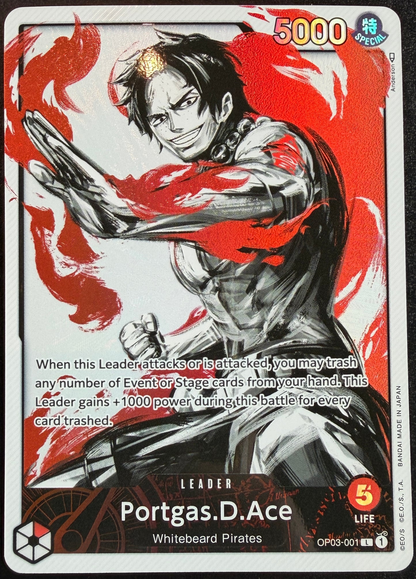 Portgas.D.Ace OP03-001 Alternate Art Leader