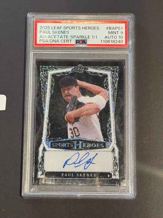 2025 Leaf Sports Paul Skenes 1/1 Auto PSA 9 AUTO 10