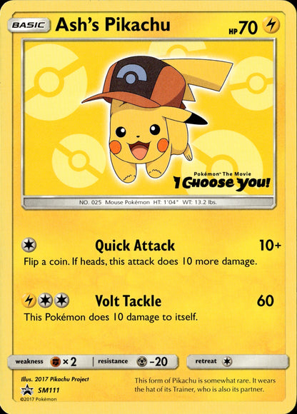 Ash's Pikachu SM111 Black Star Promo