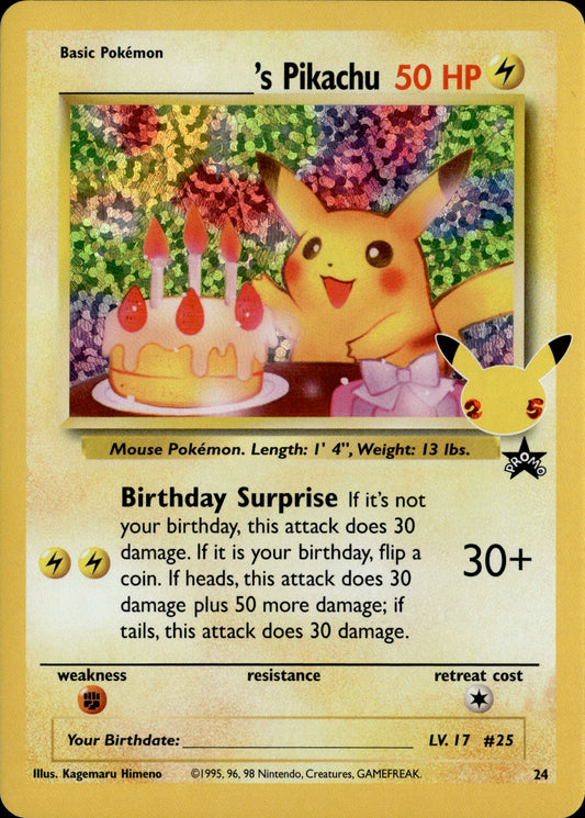 Birthday Pikachu #24 [Celebrations Classic Collection]