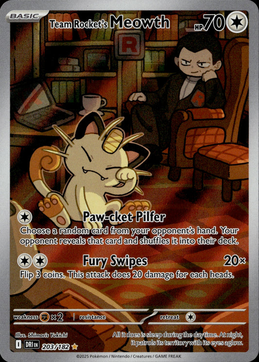 Team Rocket's Meowth 203/182 [Destined Rivals]