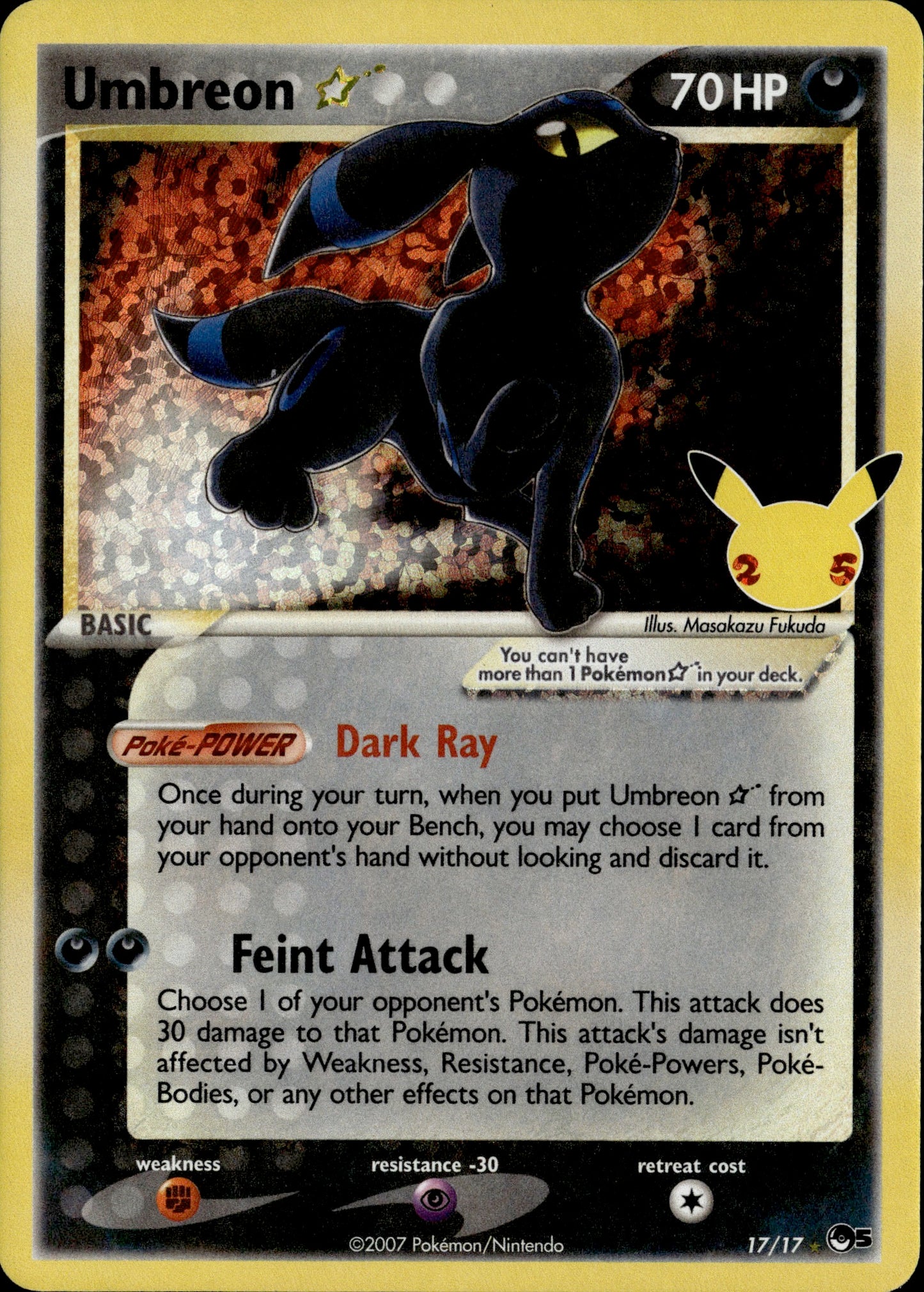 Umbreon Gold Star 17/17 [Celebrations Classic Collection]