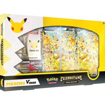 Pokemon TCG: Celebrations Pikachu V-Union Special Collection Box (Boxes unsealed due to age of glue)