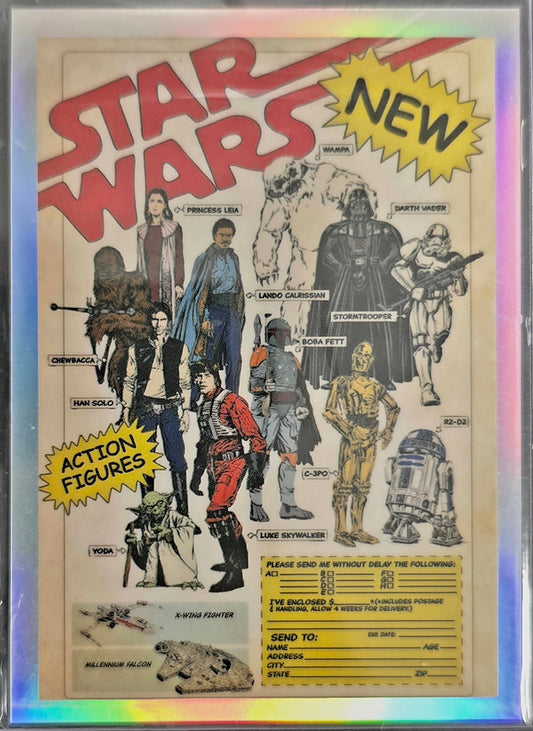 2021 Topps Star Wars Galaxy #V-12 Action Figure Order Form Vintage Refractor