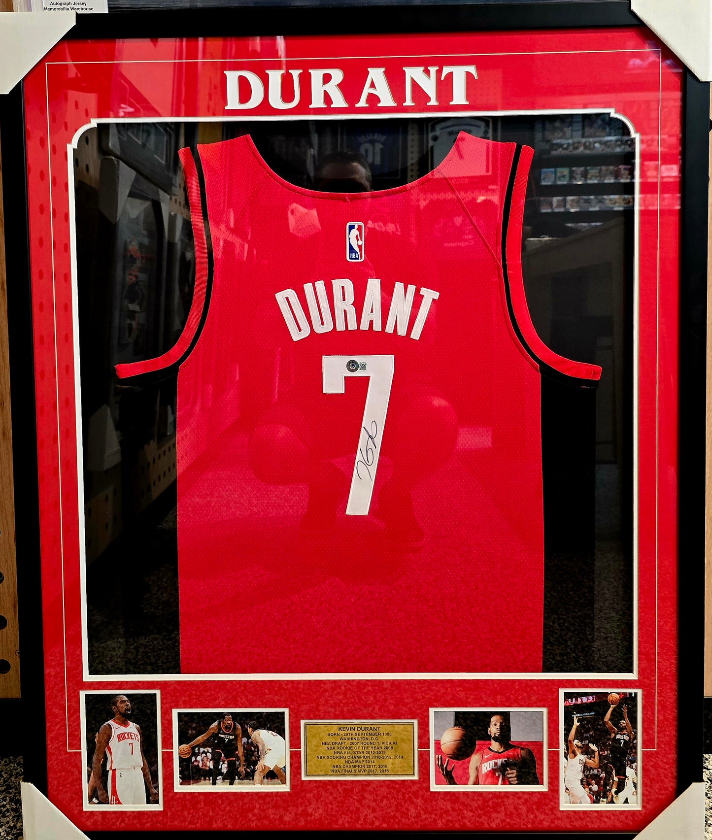 Kevin Durant Autographed Rockets Jersey BECKETT Authenticated