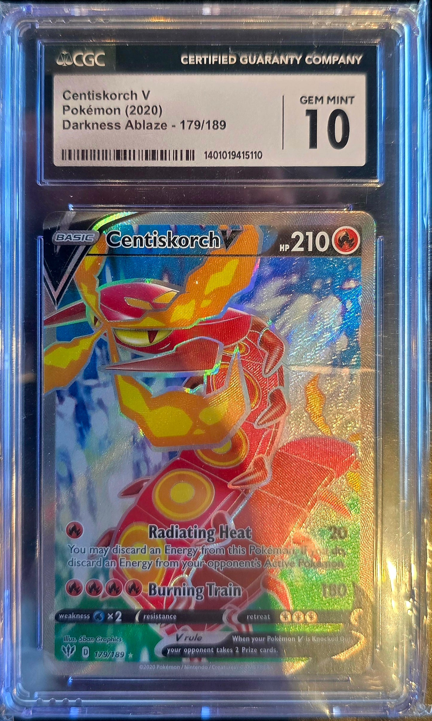 Centiskorch V 179/189 Full Art - Ultra Rare - Darkness Ablaze CGC 10