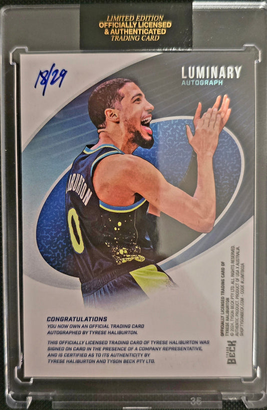 TYRESE HALIBURTON X TYSON BECK - LUMINARY - AUTOGRAPH - LIMITED TO 29