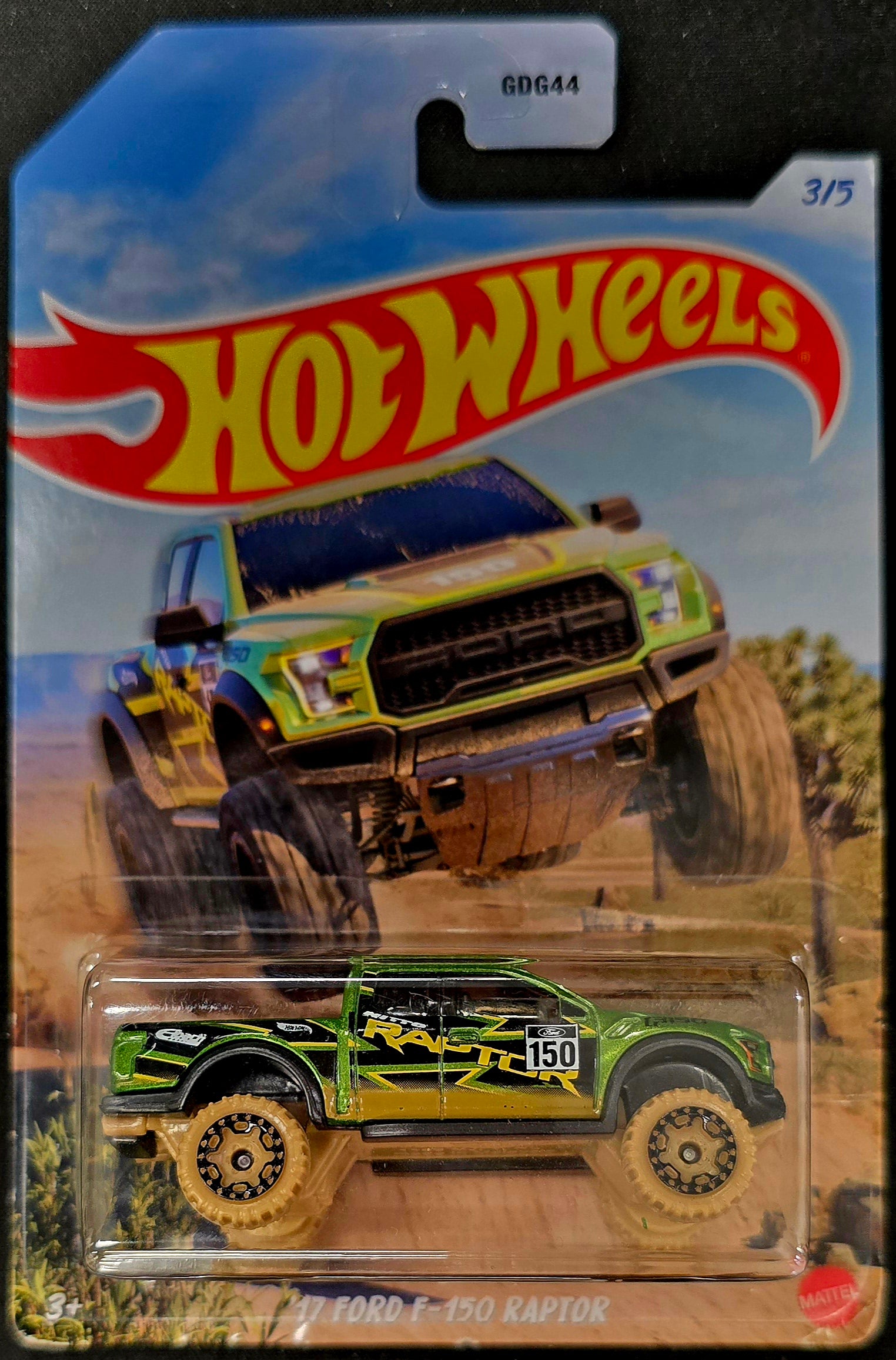 Hot Wheels '17 Ford F-150 Raptor Emerald Green Mud Runners 3/5 – Leo Games
