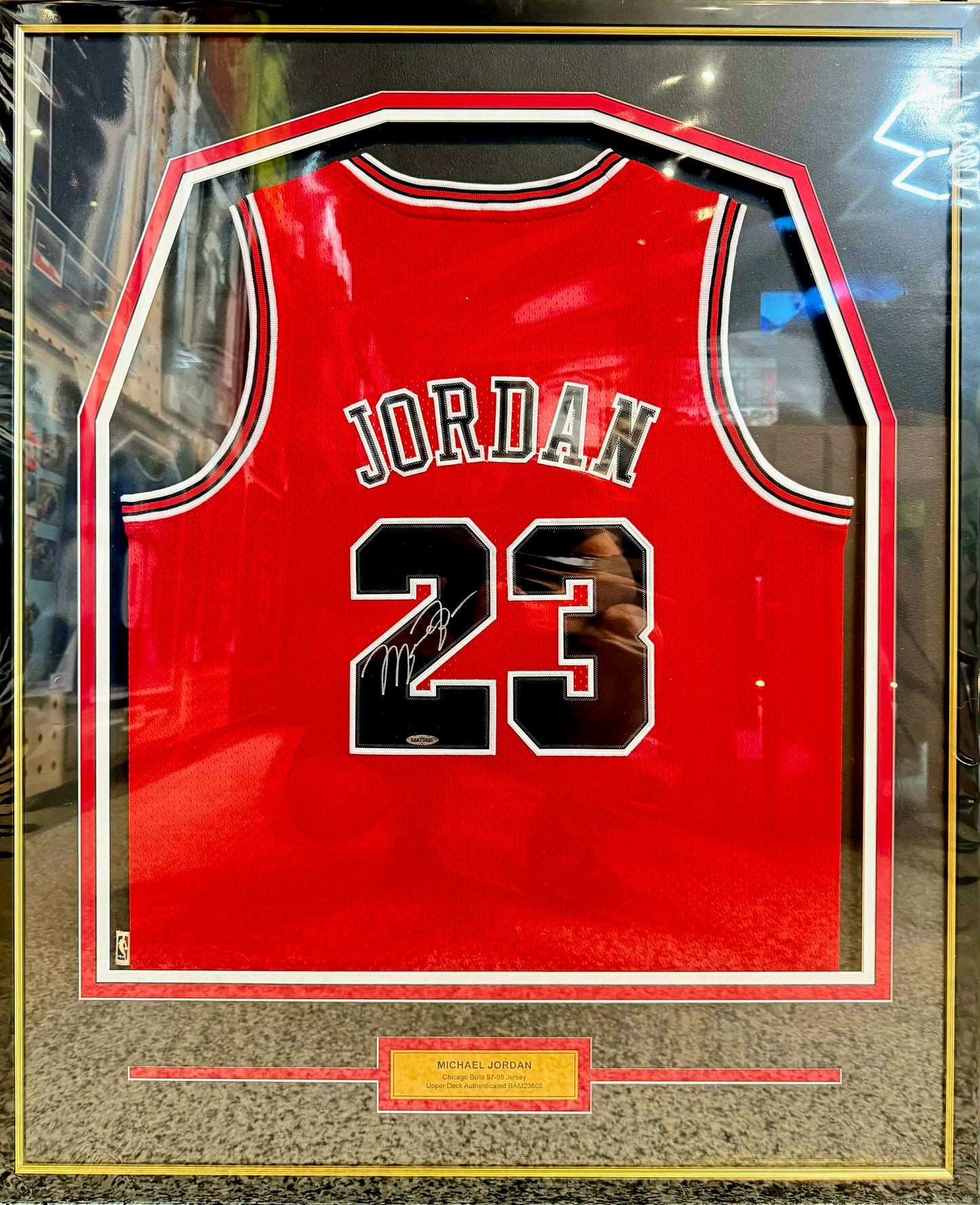 Michael Jordan Autographed Jersey (Upper Deck Authenticated) *Pick up only