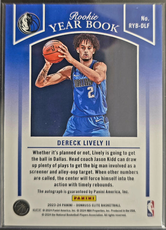 2023/24 Donruss Elite Dereck Lively Rookie Yearbook Autographs #RYB-DLF