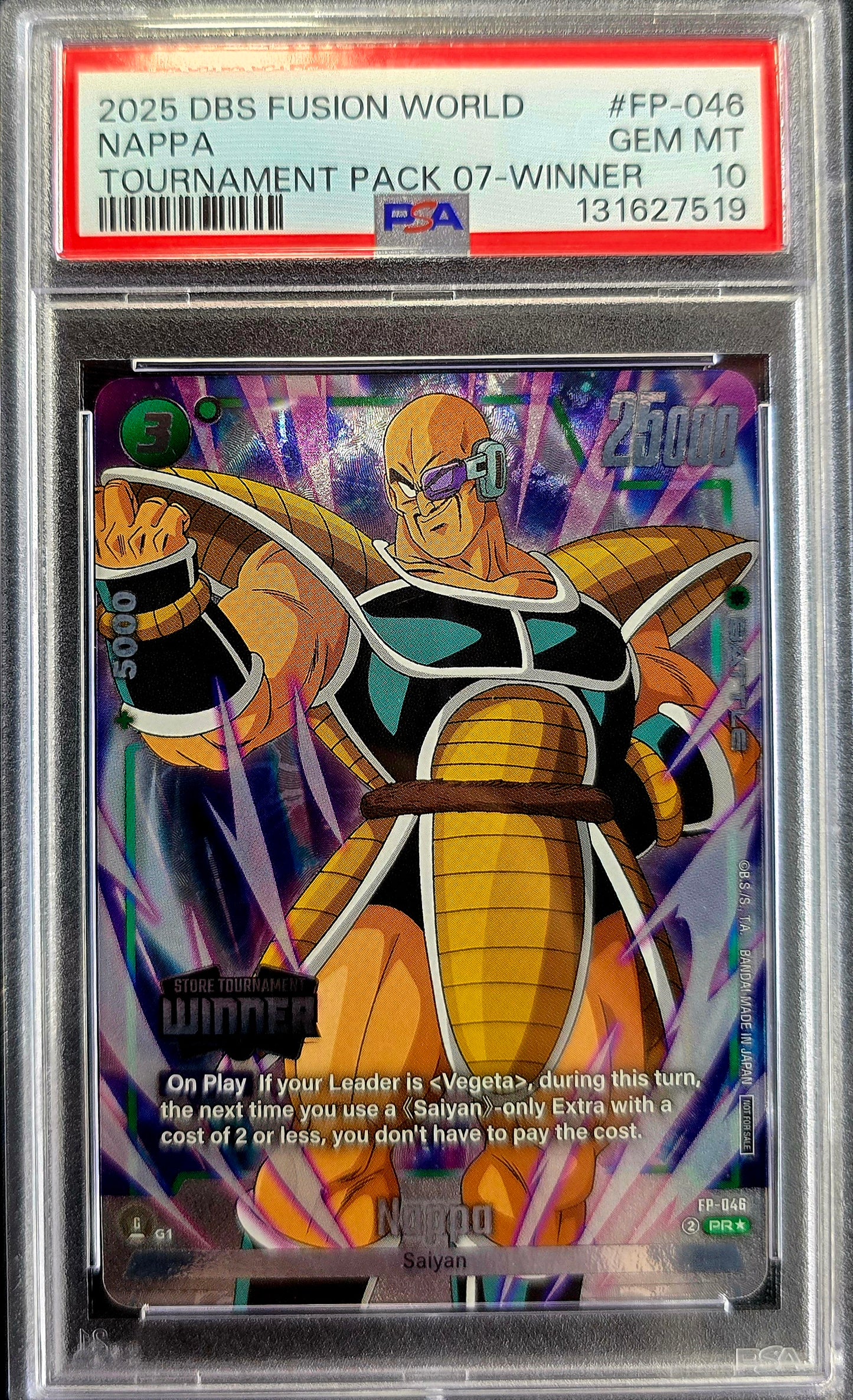 2025 Nappa Tournament Winner PSA 10