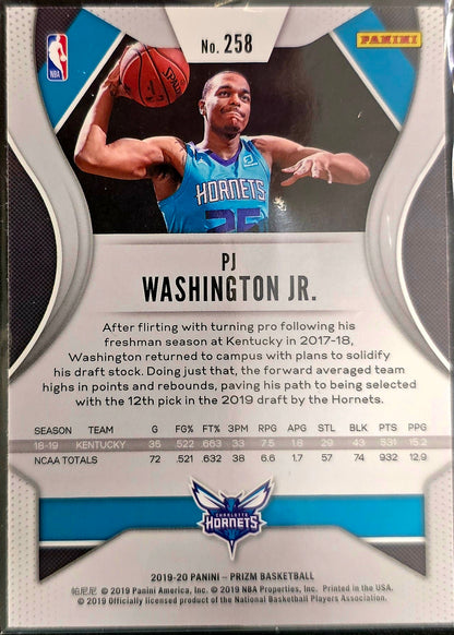 2019-20 Panini Prizm — PJ Washington Charlotte Hornets — Rookie Base RC #258