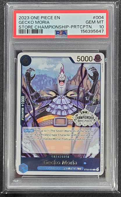 2023 One Piece Gecko Moria Store Championship Participation Card PSA 10
