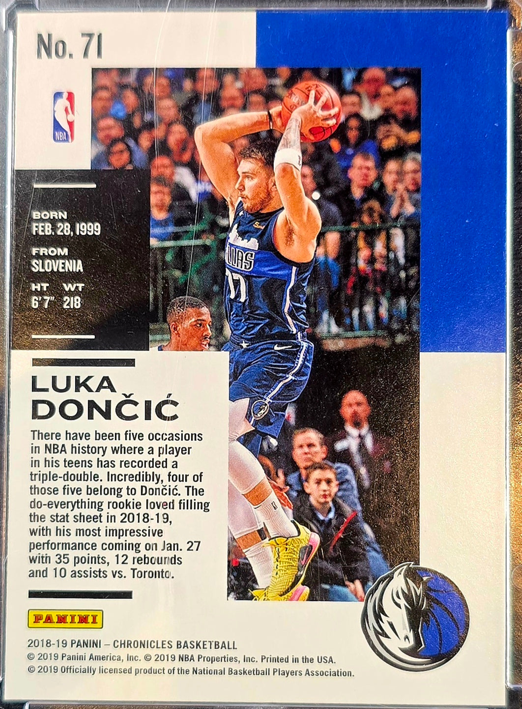 2018-19 Panini Chronicles Luka Doncic Rookie #71