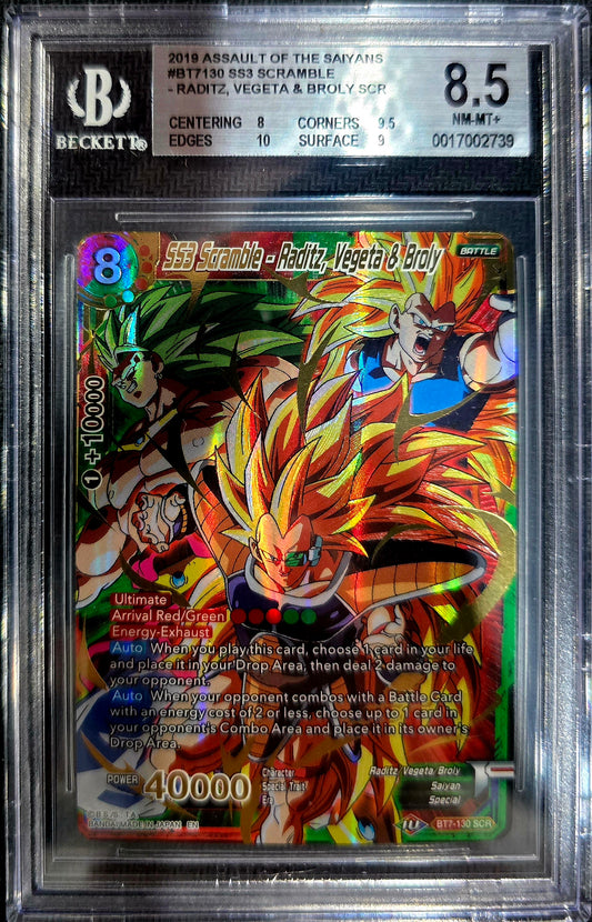 2019 SS3 Scramble-Raditz, Vegeta & Broly Bt7-130 SCR BGS 8.5
