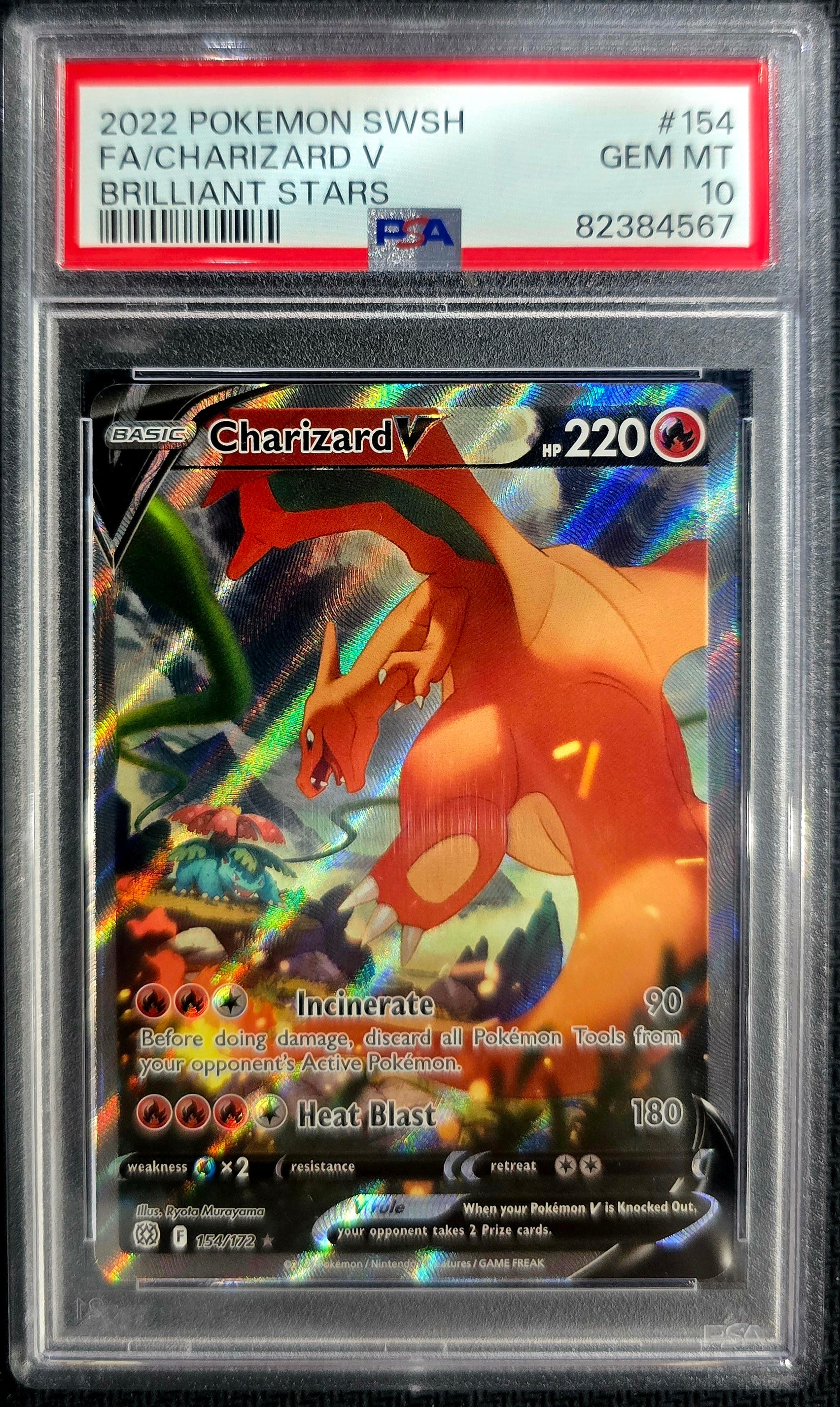 2022 Pokemon Brilliant Stars Charizard V Alt Art 154 172 PSA 10 Leo Games 2022 Pokemon Brilliant Stars Charizard V Alt Art 154 172 PSA 10 Leo Games