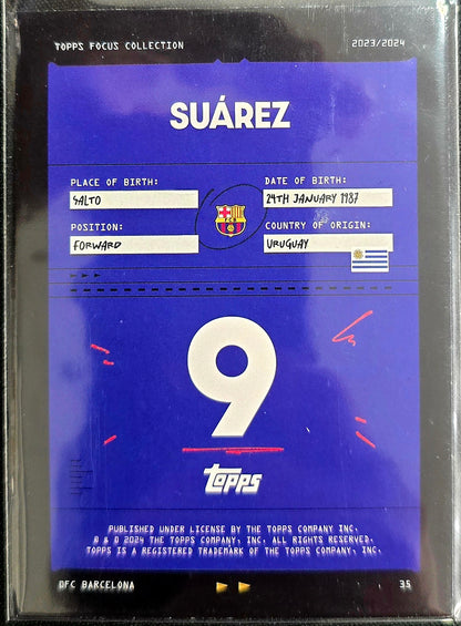 Topps Barcelona 2023-24 Luis Suarez Parallel Refractor /75