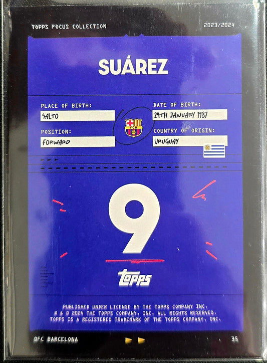 Topps Barcelona 2023-24 Luis Suarez Parallel Refractor /75