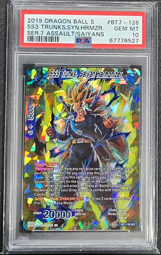 2019 DBS SS3 Trunks, Saiyan Harmonizer BT7-126 ISR PSA 10