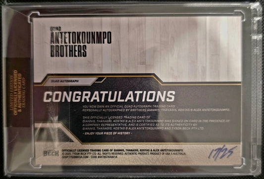 ANTETOKOUNMPO BROTHERS X TYSON BECK - QUAD AUTOGRAPH - LIMITED TO 25