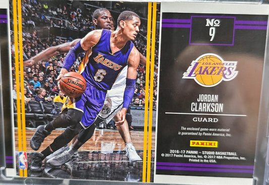 2016-17 Panini Studio #9 Gamers Jordan Clarkson Patch (Game Worn)