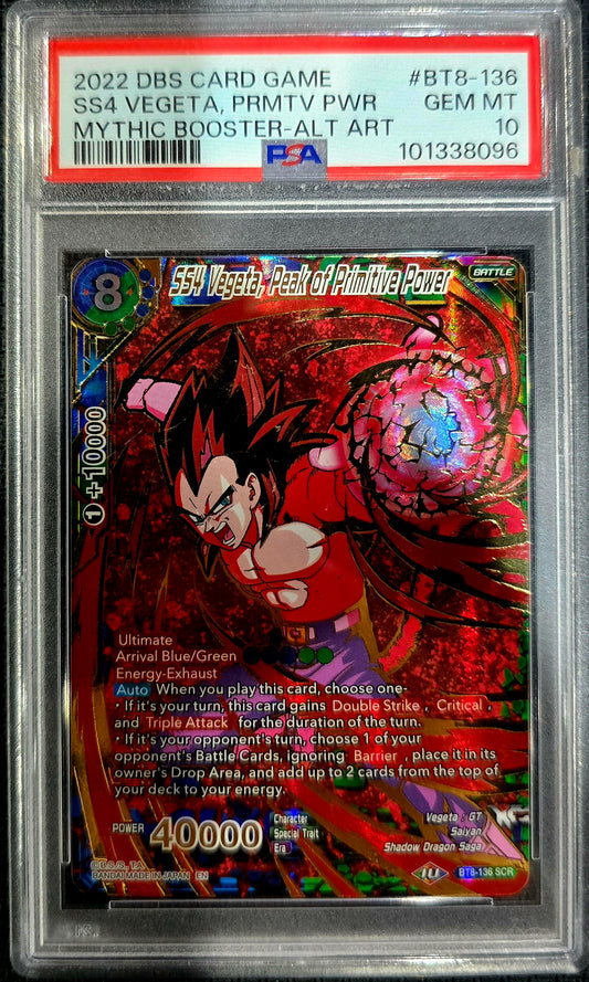 2022 SS4 Vegeta, Peak Of Primative Power Bt8-136 SCR PSA 10