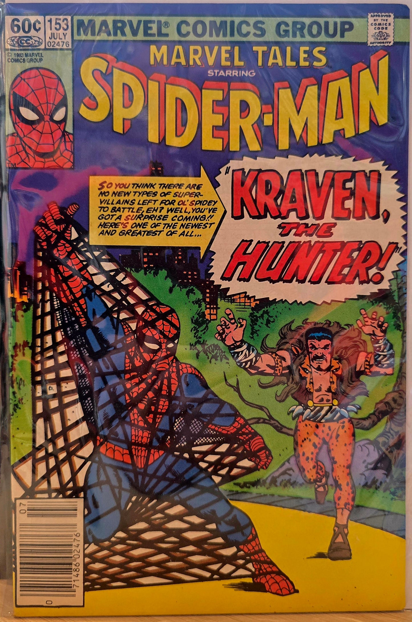 Marvel Tales Comic Starring Spider-man # 153 1983 Kraven The Hunter Marvel Comics