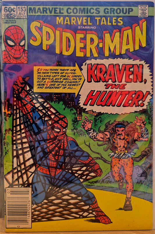 Marvel Tales Comic Starring Spider-man # 153 1983 Kraven The Hunter Marvel Comics