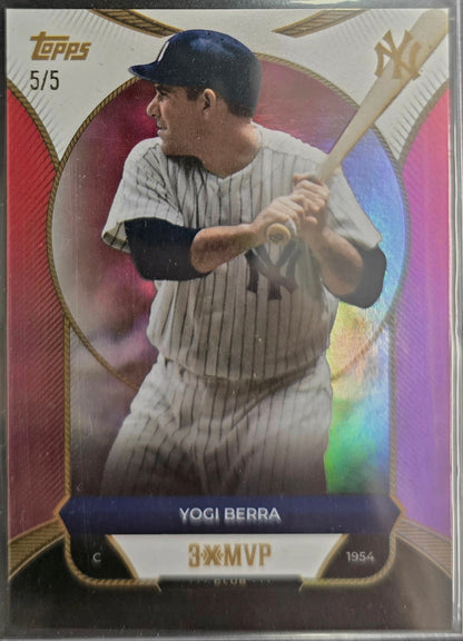 2025 Topps Welcome to the Club:”3x MVP” Yogi Berra Red Foil /5