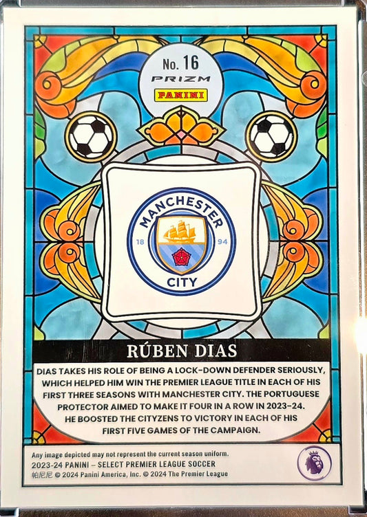 2023-24 Select Premier League Stained Glass SSP Ruben Dias Man City