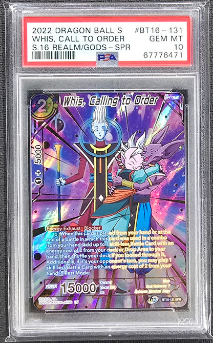 2022 DBS Whis, Calling To Order BT16-131 SPR PSA 10