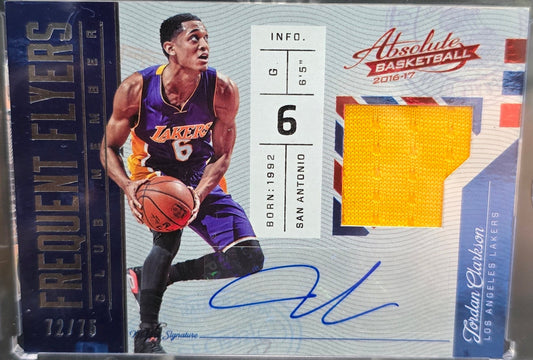 2016-17 Panini Absolute Jordan Clarkson Patch & Auto /75 No.9