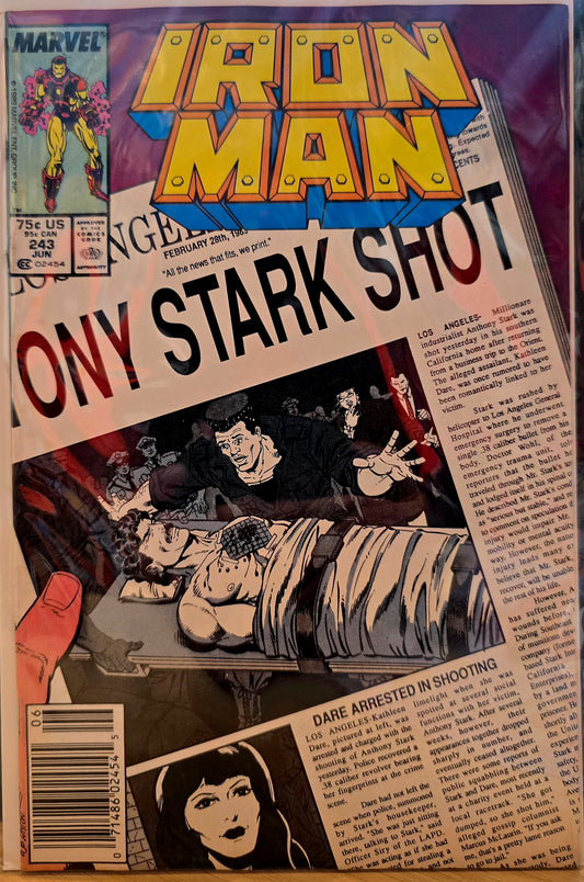 Iron Man #243 "Tony Stark Shot" Marvel Comics!