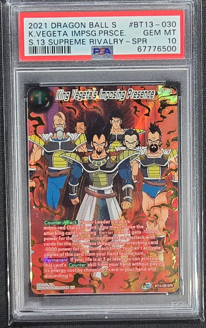 2021 DBS King Vegeta's Imposing Presence BT13-030 SPR PSA 10