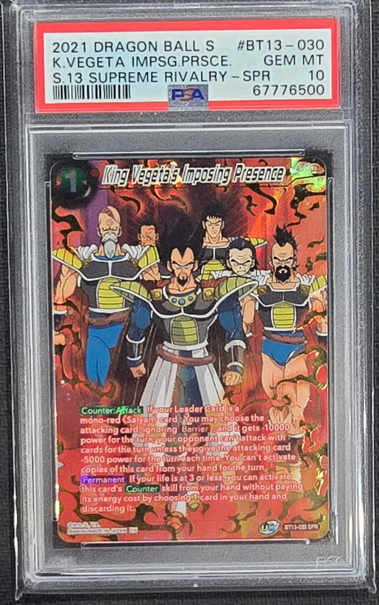 2021 DBS King Vegeta's Imposing Presence BT13-030 SPR PSA 10