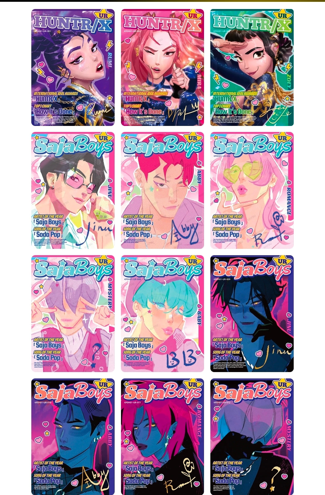 KPop Demon Hunters Collectible Trading Card Classic Edition 01 Gold Series Booster Pack
