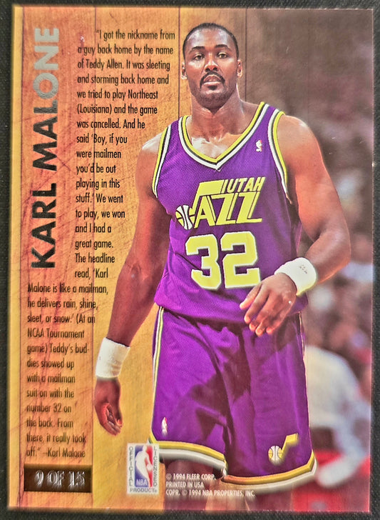 1994-95 Fleer Ultra Nicknames Karl Malone The Mailman