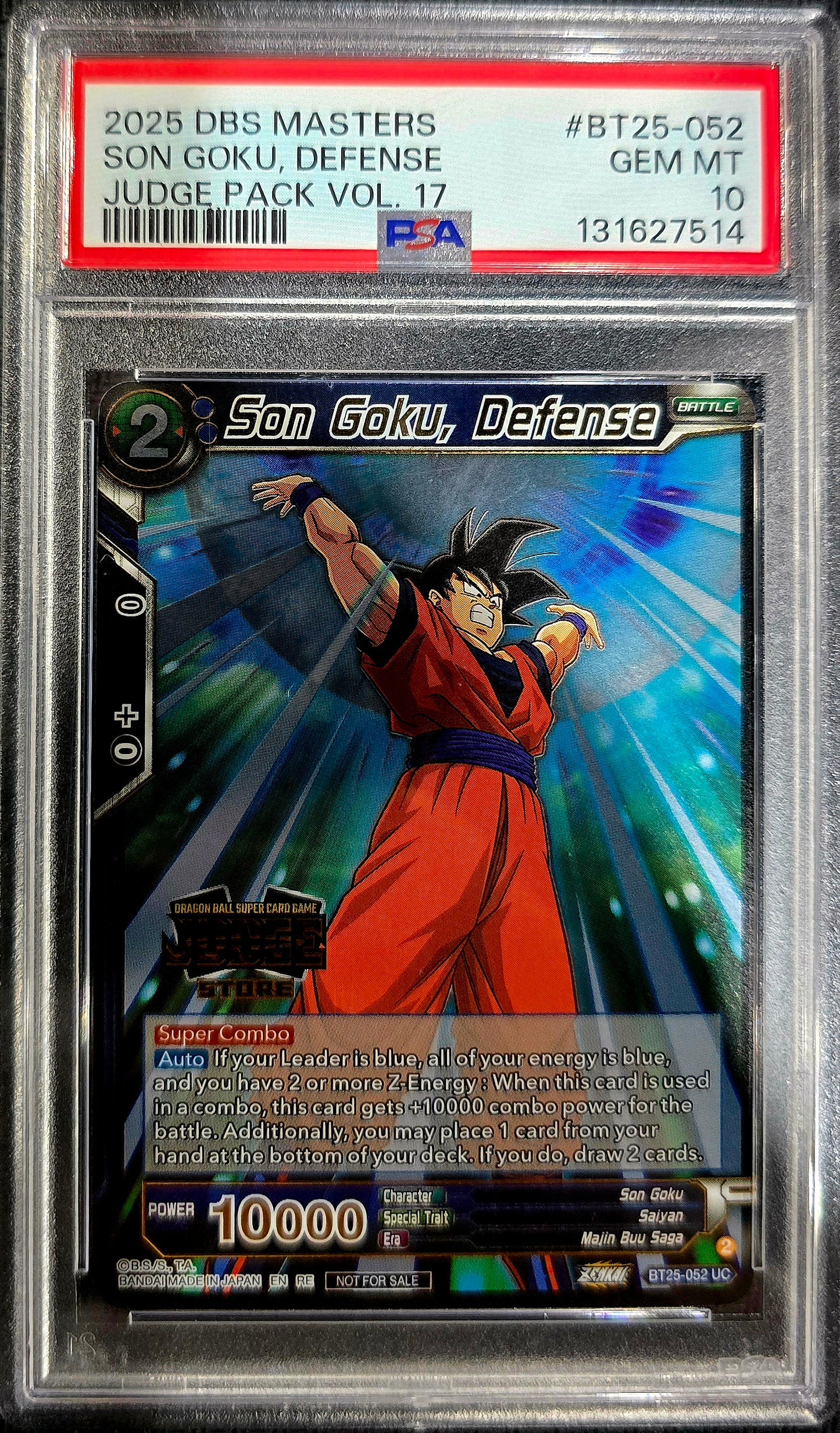 2025 DBS Masters Son Goku, Defence Judge pack PSA 10
