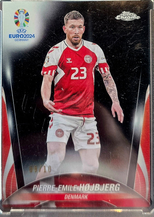 2024 Topps Chrome UEFA Euro #80 Pierre Emile Højbjerg Black Refractor /10