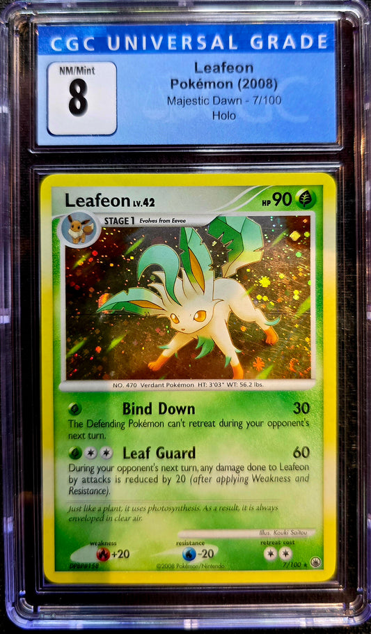 Leafeon Holo Majestic Dawn 7/100 Pokemon CGC 8