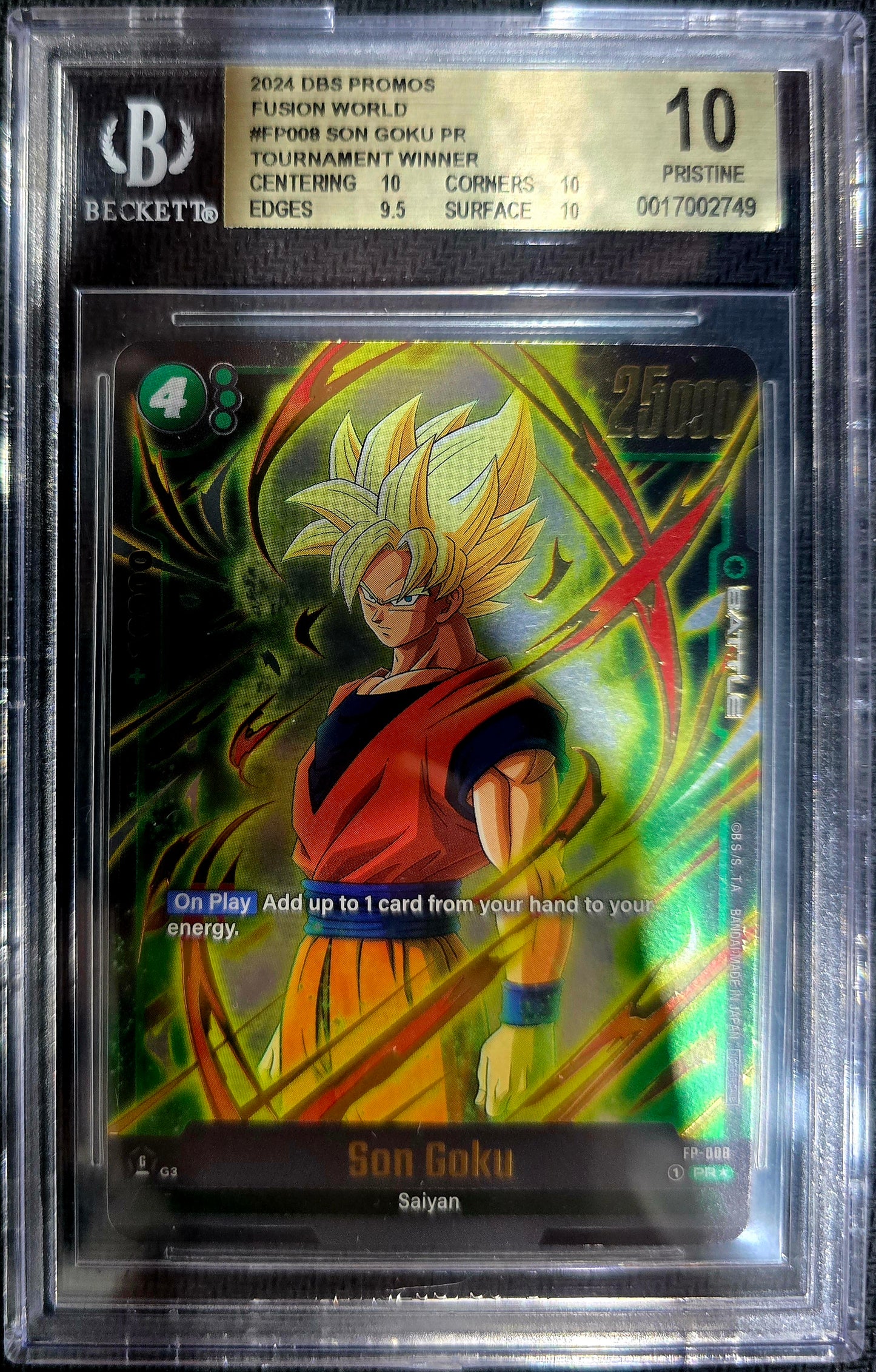 2024 Son Goku FP008 Tournament Winner PR Alternate Art BGS 10