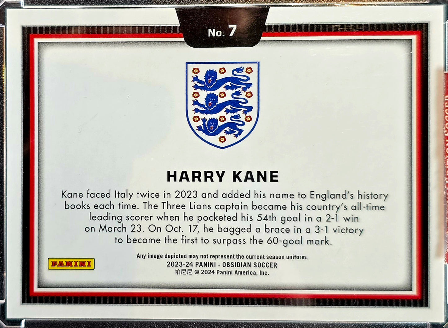 2023-24 Panini Obsidian Black Colorblast Harry Kane #7