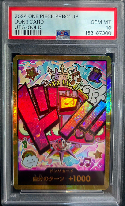 2024 One Piece DON!! Card UTA Gold PRB01 Japanese PSA 10